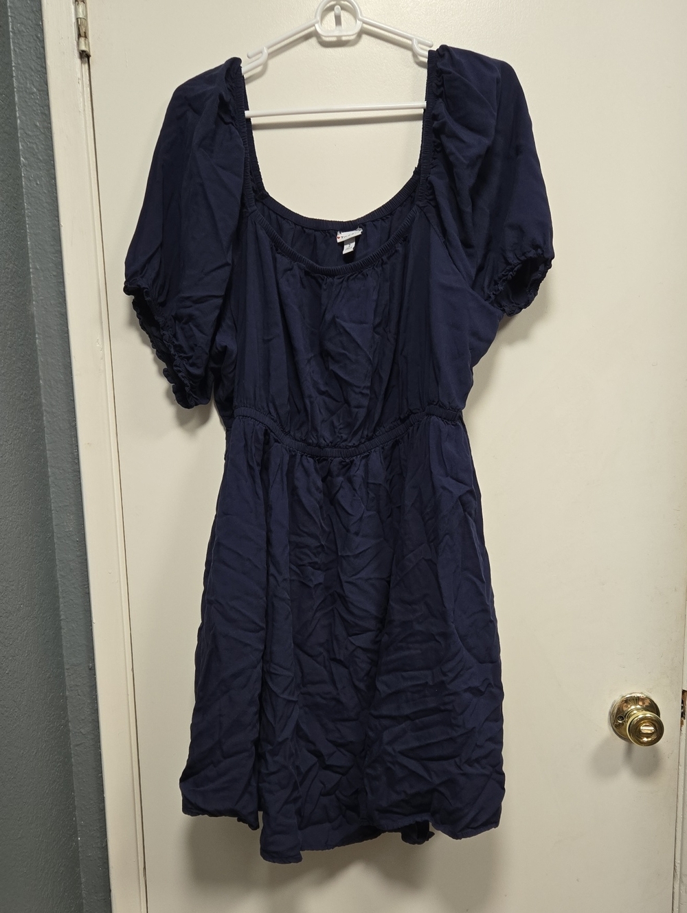 torrid Navy Puff-Sleeve Scoop Mini Dress